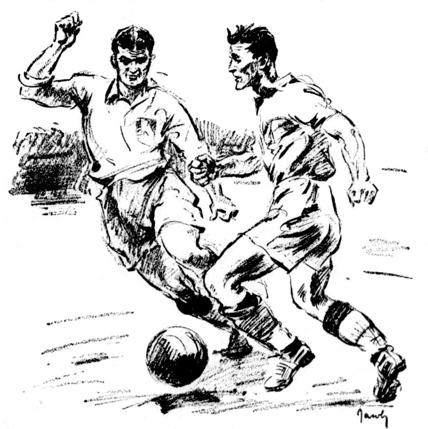 Dessin Pedro Duhart FC Sochaux Montbéliard en 1937