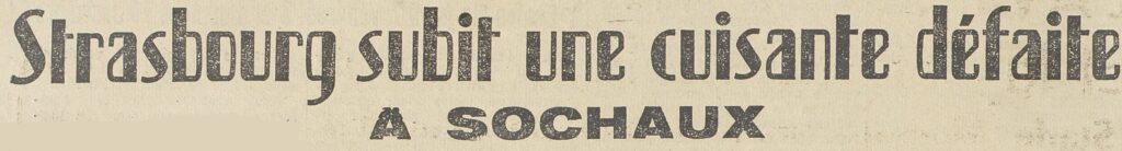 titre journal grande victoire 5 à 0 du FC Sochaux Monbéliard contre le RC Strasbourg le 05 Novembre 1950