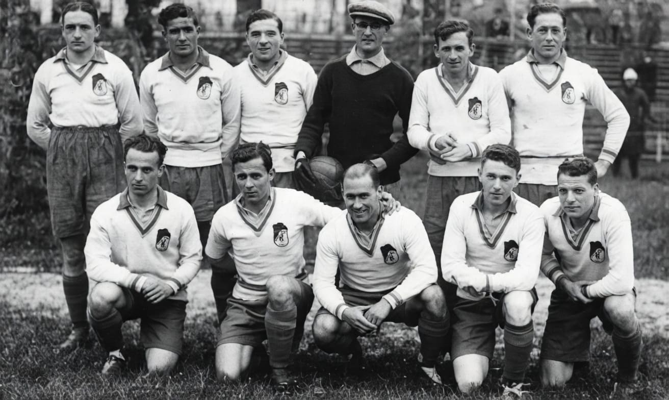 L'équipe du FC Sochaux au tournoi de Bruxelles coupe Dupuich Avril 1930