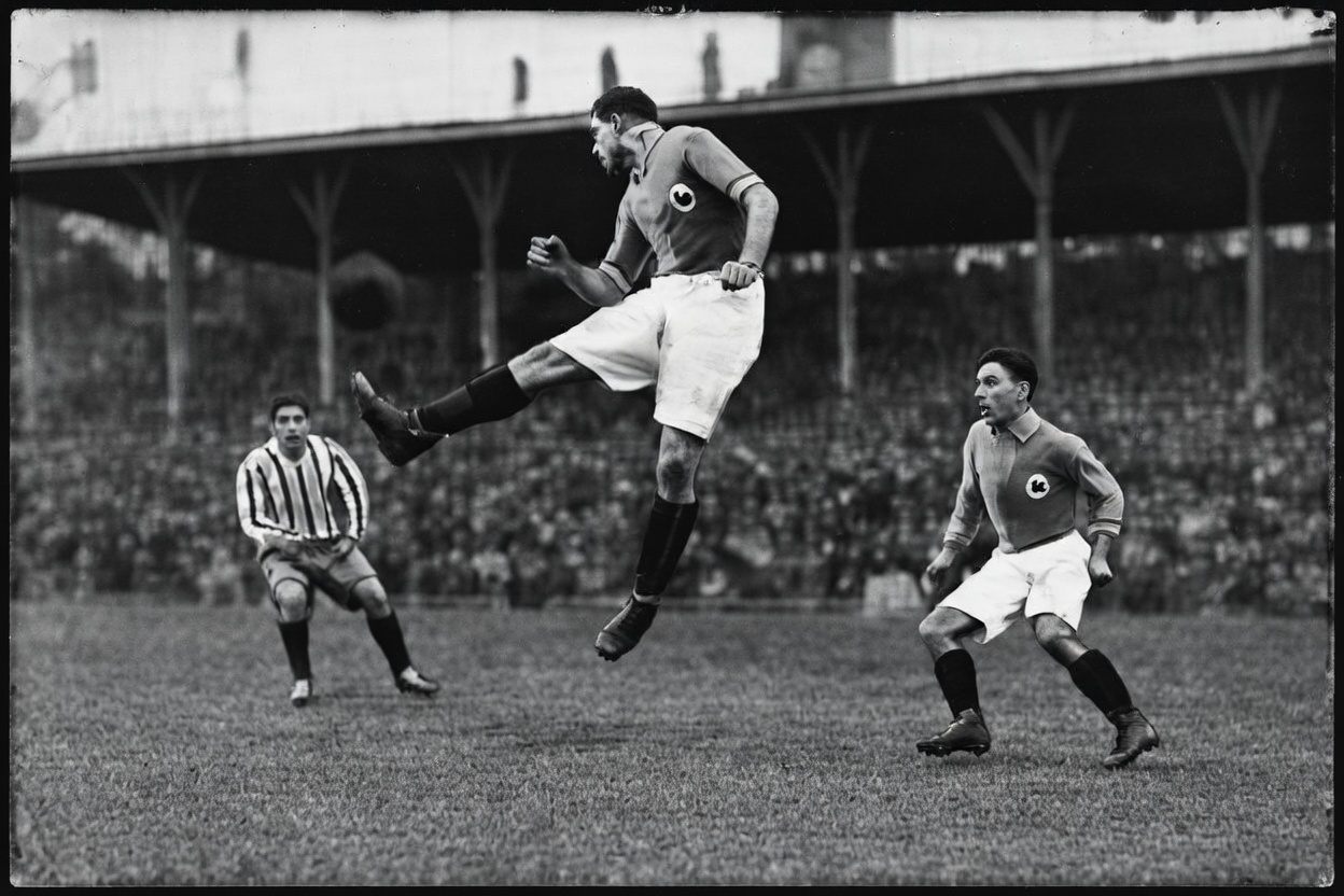 Etienne Mattler en action lors du match France Argentine du 15 Juillet 1930 Coupe du Monde Montevideo