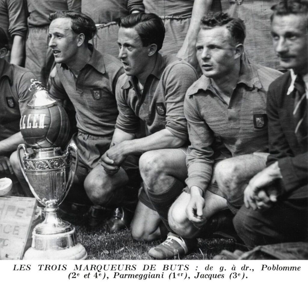 Buteurs Equipe Fédérale Nancy Lorraine 1943/1944 lors de la finale de la Coupe de France