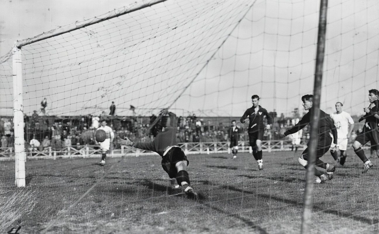 But de Lucien Laurent lors de France Mexique 13 Juillet 1930 Coupe du Monde Montevideo