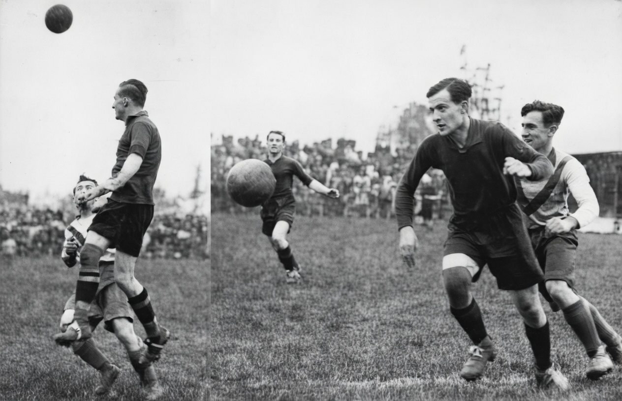 Jack Schlienger (à gauche) et Max Lehmann (à droite) Match Entente Bruxelloise contre FC Sochaux coupe Dupuich Avril 1930