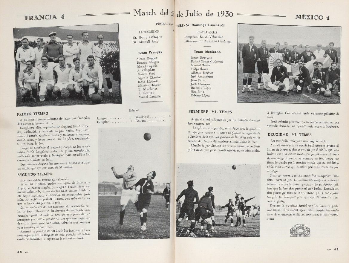 Resumé du match de Coupe du Monde 1930 France Mexique par presse Uruguyenne