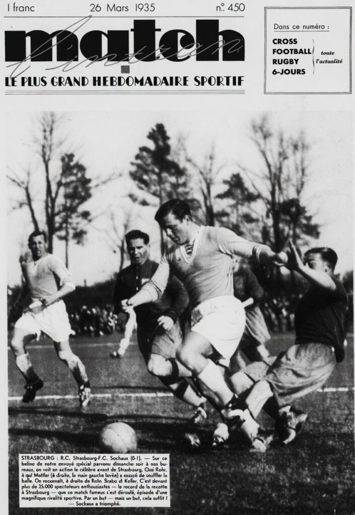 Une après match Strasbourg Sochaux du 24 Mars 1935