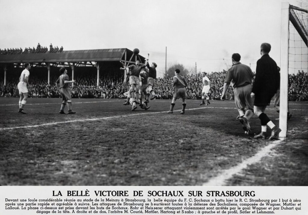 Phase de jeu du match Strasbourg Sochaux du 24 Mars 1935