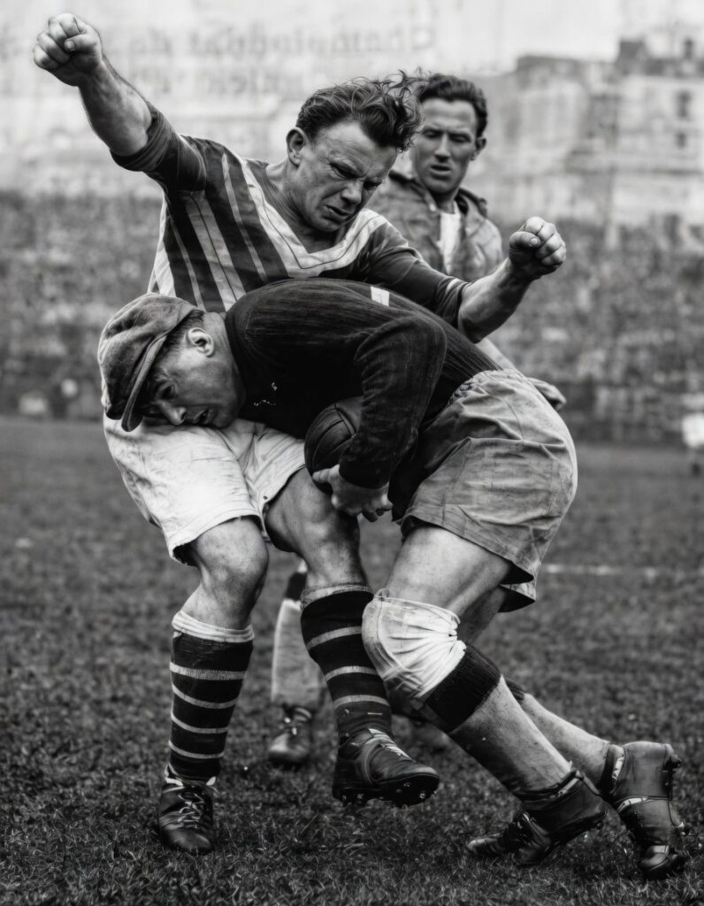 Sochaux Fives du 31 Mars 1936 Wagner et Lehmann protègent le but sochalien