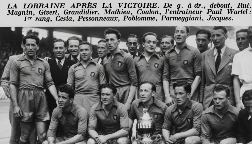 L'équipe Fédérale Nancy Lorraine vainqueur de la Coupe de France 1944
