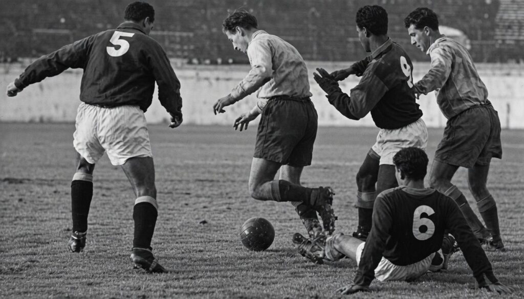 photo Salzborn lors de Sochaux Bordeaux 8 à 2 du 11 Janvier 1953